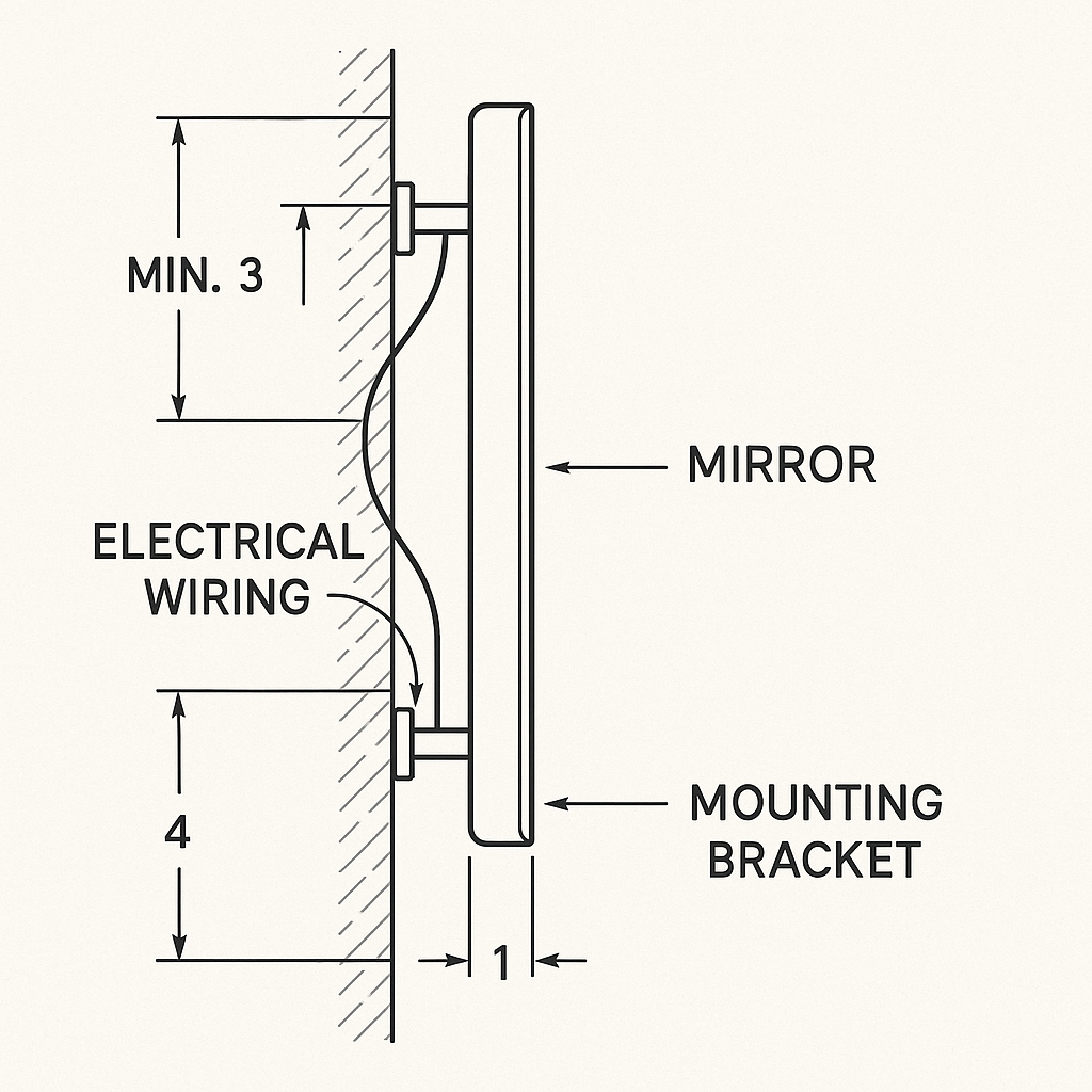 Smart mirror installation diagram