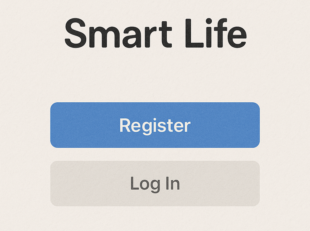 Smart Life app registration screen